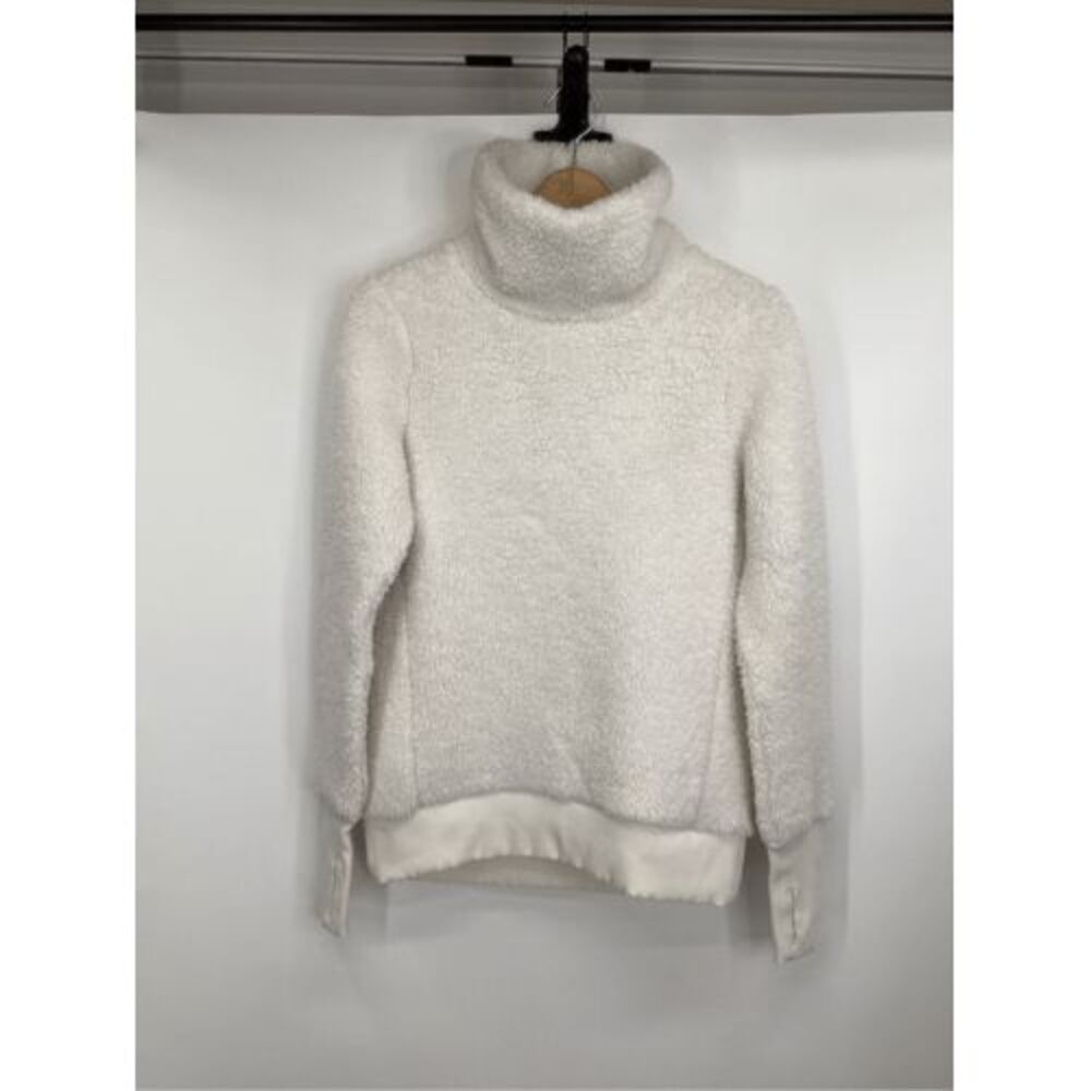 Ladies Athleta Nirvana Sherpa Funnel Neck Sweatshirt XXS‎ white
